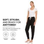 Essential Elements 3 Pack: Women's 100% Cotton Lounge Sleep Casual Pajama Bottom Jogger Sweatpants (Large, Set C)