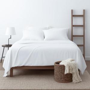 Queen Size Sheet Set, 6 Piece Set, Extra, Deep Pockets, 100% Egyptian Cotton White Solid Bed Sheets, Queens Sheets, 6 PC