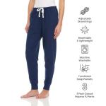 Essential Elements 3 Pack: Women's 100% Cotton Lounge Sleep Casual Pajama Bottom Jogger Sweatpants (Large, Set C)