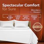 TEXAS LINEN CO. Luxury Egyptian Cotton King Size Sheet Set - 600 Thread Count 4 PC Deep Pocket Fitted and Flat Sheets, Soft, Cooling Extra Long Staple Hotel-Quality Bedding with Sateen Weave - White