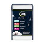 SERTA Modern Solid Bed Skirt, Hotel Quality Dust Ruffle with 13 Inch Drop, Machine Washable, King, White