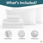 Queen Size Sheet Set, 6 Piece Set, Extra, Deep Pockets, 100% Egyptian Cotton White Solid Bed Sheets, Queens Sheets, 6 PC