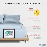 THREAD SPREAD 100% Egyptian Cotton King Size Sheets Set - Luxury 1200 Thread Count Egyptian Cotton Sheets King Size, 17" Deep Pocket, Soft, Cooling Sateen Weave Hotel Quality Bedding Set - Light Blue