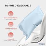 THREAD SPREAD 100% Egyptian Cotton King Size Sheets Set - Luxury 1200 Thread Count Egyptian Cotton Sheets King Size, 17" Deep Pocket, Soft, Cooling Sateen Weave Hotel Quality Bedding Set - Light Blue