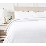 Amazon Basics Microfiber Duvet Cover Set - 3 pieces, King, Bright White Striped