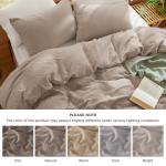Bedsure 100% Muslin Cotton Duvet Cover King Size - Ultra-Soft, Breathable & Lightweight - Linen Like Gauze Comforter Cover Set with Button Closure and Corner Ties (Khaki, King, 104"x90")
