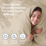 Duvet Cover Queen Size Set - Extra Soft Queen Size Duvet Cover 90 x 90 with 2 Pillow Shams - Hotel Luxury, Easy Care and Fade Free with Zipper Closures & Ties - Comfy, Breathable Bedding Set (Wheat)