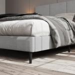 IOILORI Full Size Bed Frame with Headboard, Vertical Channel Fabric Heavy Duty Full Size Bed Frame, No Springs Required, Easy to Assemble, Metal Platform Bed Frame, Grey