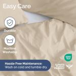Duvet Cover Queen Size Set - Extra Soft Queen Size Duvet Cover 90 x 90 with 2 Pillow Shams - Hotel Luxury, Easy Care and Fade Free with Zipper Closures & Ties - Comfy, Breathable Bedding Set (Wheat)