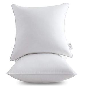 Leeden 18 x 18 Pillow Inserts (Set of 2) - Throw Pillow Inserts with 100% Cotton Cover - 18 Inch Square Decorative Pillows for Sofa, Couch, Bed and Home Decor
