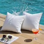 Phantoscope Premium Outdoor Pillow Inserts - Pack of 2 Square Form Water Resistant Polyester Throw Pillows, Couch Sham Cushion Stuffer, 18 X 18 inches