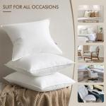 MIULEE 20x20 Throw Pillow Inserts,Set of 2 Decorative Pillow Inserts with Soft Cotton Cover,Fluffy and Cozy Indoor Square Sofa Couch Pillow Inserts White