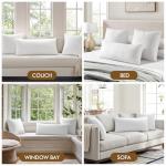 MIULEE 14x36 Inch Pillow Insert, Throw Pillow for Bed Sofa Couch Rectangle Decorative Lumbar Virgin Microfiber Stuffer