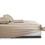 Vonty Satin Sheets Extra Deep Pocket King Size Sheets - Cooling & Silky Satin King Sheets Set with 18-24 Inch Deep Pocket, Taupe Satin Bed Sheets Fit Up to 24" Deep Matress - 4 Piece