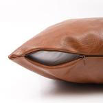 Fancy Homi 2 Packs Brown Boho Lumbar Faux Leather Decorative Throw Pillow Covers 12x20 Inch for Living Room Couch Bed Sofa, Hand Stitched Rectangle Cushion Case, Rustic Modern Farmhouse Home Decor