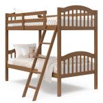 Storkcraft Long Horn Twin-Over-Twin Bunk Bed (Hazelnut)- GREENGUARD Gold Certified, Converts to 2 Individual Twin Beds