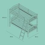 Storkcraft Long Horn Twin-Over-Twin Bunk Bed (Hazelnut)- GREENGUARD Gold Certified, Converts to 2 Individual Twin Beds