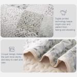 Exclusivo Mezcla Reversible Boho Quilt Set Queen Size, 3 Pieces Patchwork Gray All Season Bedspreads, Ultra Soft Floral Coverlet Bedding Set with Printed Pattern (1 Quilt, 2 Pillow Shams)