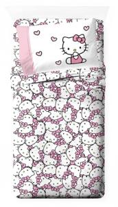 Jay Franco Sheet Set with Fitted, Flat Sheets & Pillow Cover - Ultra-Soft Bedding with Pillowcase for Room Decor, Multi - Hello Kitty, 3 Piece Twin