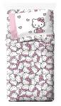 Jay Franco Sheet Set with Fitted, Flat Sheets & Pillow Cover - Ultra-Soft Bedding with Pillowcase for Room Decor, Multi - Hello Kitty, 3 Piece Twin