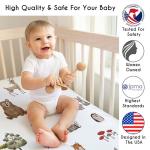 Sweet Jojo Designs 4-Piece Baby Crib Bedding Set (Woodland Animals) for Boys or Girls, Infants/Nursery incl. Blanket, Fitted Sheet, Skirt, Diaper Stacker (Neutral Theme, Forest Animal, Bear, Hedgehog)