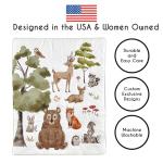 Sweet Jojo Designs 4-Piece Baby Crib Bedding Set (Woodland Animals) for Boys or Girls, Infants/Nursery incl. Blanket, Fitted Sheet, Skirt, Diaper Stacker (Neutral Theme, Forest Animal, Bear, Hedgehog)