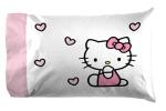 Jay Franco Sheet Set with Fitted, Flat Sheets & Pillow Cover - Ultra-Soft Bedding with Pillowcase for Room Decor, Multi - Hello Kitty, 3 Piece Twin