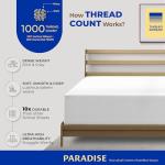 Thread Spread Luxury Egyptian Cotton King Fitted Sheet - 1000-Thread-Count 16" Deep Pocket, Soft, Smooth, Cooling, Sateen Weave, Extra Long Staple King Size - White