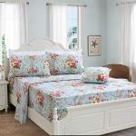 FADFAY Shabby Floral Bedding Elegant Peony Sheets Set Luxury Bedding Collections 800 Thread Count 100% Egyptian Cotton Deep Pocket, 4 Piece-Full Size