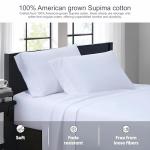 SGI 100% American Supima Cotton 800 Thread Count King Sheet Set – Luxury Sateen Weave, Ultra Soft, Breathable & Durable 4-Piece Bedding Set, Deep Pocket 15” Fitted – Hotel-Quality White Sheets