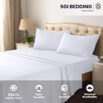 SGI 100% American Supima Cotton 800 Thread Count King Sheet Set – Luxury Sateen Weave, Ultra Soft, Breathable & Durable 4-Piece Bedding Set, Deep Pocket 15” Fitted – Hotel-Quality White Sheets