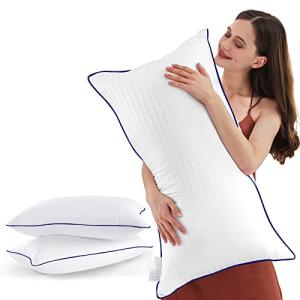 SEMZSOM Bed Pillows for Sleeping, King Size Pillows Set of 2 Cooling Luxury Hotel Quality Pillow with Premium Soft Down Alternative Filling for Back, Stomach or Side Sleepers