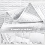 Comfort Spaces Kienna Quilt Set- Double Sided Stitching Design Summer Blanket, Lightweight, Soft, All Season Bedding Layer, Matching Sham, White, Coverlet Full/Queen(90"x90") 3 Piece