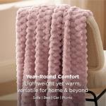Bedsure Pink Throw Blanket for Couch - 350GSM Soft Cozy Throw Blankets for Bed Home Room Decor, GentleSoft Cute Fleece Birthday Gifts for Women Girls, 50x60 Inches