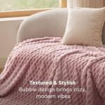 Bedsure Pink Throw Blanket for Couch - 350GSM Soft Cozy Throw Blankets for Bed Home Room Decor, GentleSoft Cute Fleece Birthday Gifts for Women Girls, 50x60 Inches