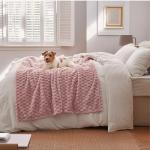 Bedsure Pink Throw Blanket for Couch - 350GSM Soft Cozy Throw Blankets for Bed Home Room Decor, GentleSoft Cute Fleece Birthday Gifts for Women Girls, 50x60 Inches