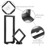 giteo bedding 15PCS 3D Floating Frame Display Case, Black Durable Challenge Coin Holder Stand, Multi-Functional Transparent PE Jewelry Storage Box for Medallions, Coins, Medals, Specimen