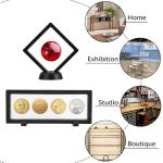 giteo bedding 15PCS 3D Floating Frame Display Case, Black Durable Challenge Coin Holder Stand, Multi-Functional Transparent PE Jewelry Storage Box for Medallions, Coins, Medals, Specimen