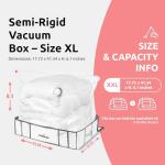 Compactor Vacuum Storage Bag XL | Space Saver Vacuum Storage Bags for Clothes, Comforters & Blankets | Ultimate Storage Solution for Wardrobe | White Semi-Rigid Box |