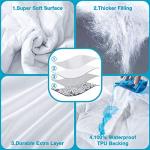 Lunsing Full Size Mattress Protector, Waterproof Breathable Noiseless Mattress Pad with Deep Pocket for 6-16 Inch Mattresses, White