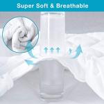 Lunsing Full Size Mattress Protector, Waterproof Breathable Noiseless Mattress Pad with Deep Pocket for 6-16 Inch Mattresses, White