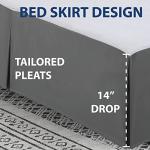 Cathay Home Double Brushed Microfiber Pleated Easy Fit Bed Skirt, Ultra Soft, Fade and Wrinkle Resistant - Gray, Full
