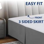 Cathay Home Double Brushed Microfiber Pleated Easy Fit Bed Skirt, Ultra Soft, Fade and Wrinkle Resistant - Gray, Full
