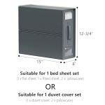 SheetCube Bed Sheet Organizers and Storage 6 Pack, Foldable Linen Closet Organizer with Window and Label, Bedding Folder Storage Box Container for Blanket, Duvet Cover Set, Bed Sheet Set - Grey