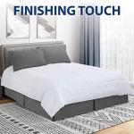 Cathay Home Double Brushed Microfiber Pleated Easy Fit Bed Skirt, Ultra Soft, Fade and Wrinkle Resistant - Gray, Full