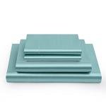 Vonty Satin Sheets Twin Silky Soft Satin Bed Sheets Aqua Sheet Set, 1 Deep Pocket Fitted Sheet + 1 Flat Sheet + 1 Pillowcases