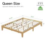 COLAMY 12 Inch Queen Size Platform Bed Frame，Sturdy Wood Bed Frame with Wood Slat Support, No Box Spring Needed, Easy Assembly(Rustic Pine)