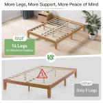 COLAMY 12 Inch Queen Size Platform Bed Frame，Sturdy Wood Bed Frame with Wood Slat Support, No Box Spring Needed, Easy Assembly(Rustic Pine)