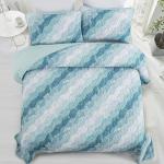 Dinjoy Summer Coastal Quilt Set King Size, Blue Green Ocean Beach Themed Bedding Set Seawave Seashell Conch Starfish Microfiber Lightweight Bedspread Coverlet Bed Set All Season (104x90 Inch)