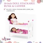 Emily Rose 18 Inch Doll Bunk Bed Furniture | 2 Single 18" Doll Stackable Beds | Bunkbed with Ladder and (2) 4-PC Bedding Accessory Sets | Ideal Girls Gift Set for Easter | USA Business